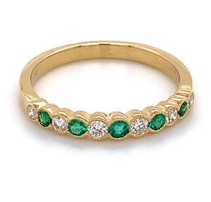 Alternating Diamond And Emerald Band