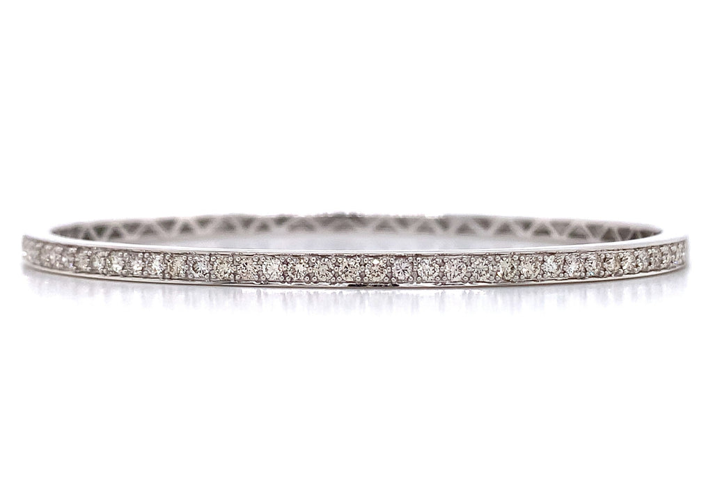 0.84ct t.w. Diamond White Gold Bangle Bracelet