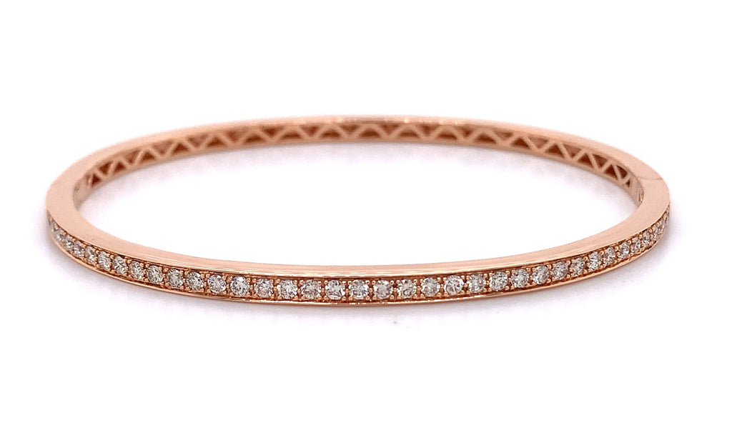 0.85ct t.w. Diamond Rose Gold Bangle Bracelet