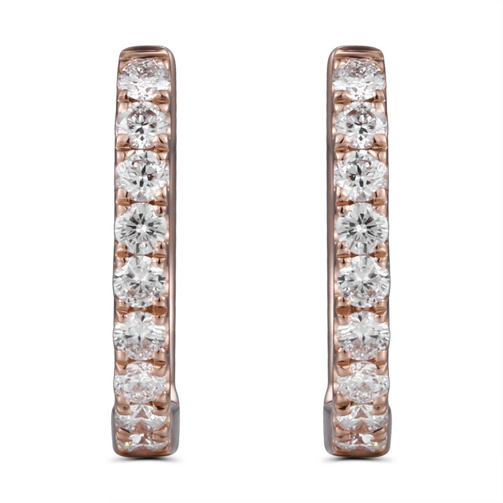 Ladies Diamond Hoop Huguie Earrings 0.30ctw