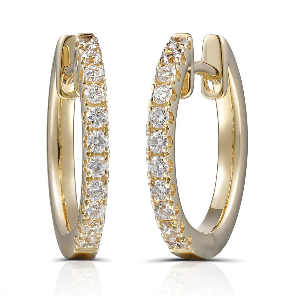 Ladies Diamond Hoop Huguie Earrings 0.20ctw