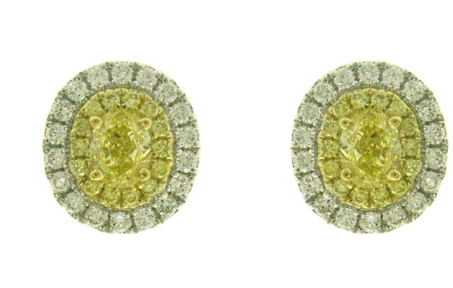1.07ctw Fancy Yellow Diamond Stud Earrings