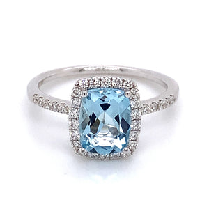 1.39ct Aquamarine & Diamond Cocktail Ring