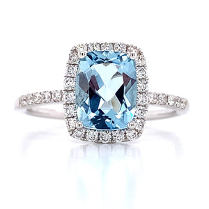 1.39ct Aquamarine & Diamond Cocktail Ring