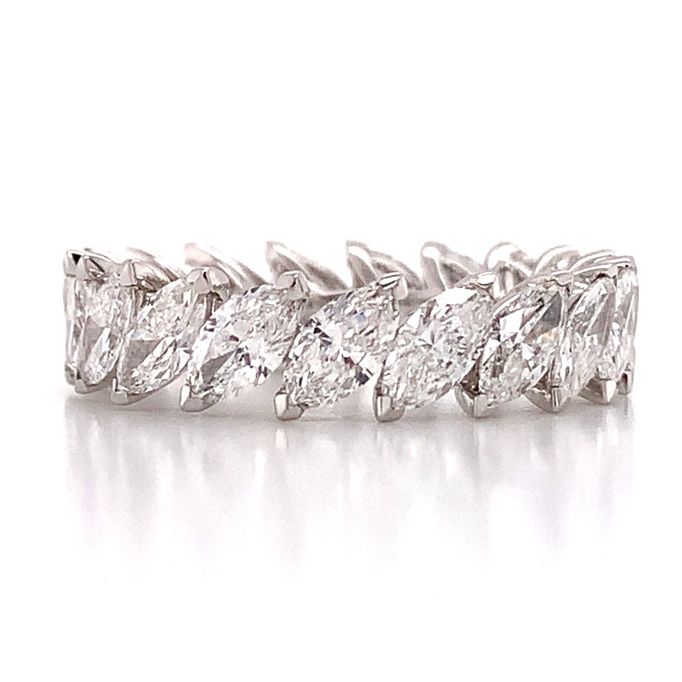 Marquise Cut 3.78ct tw Diamond Eternity Ring