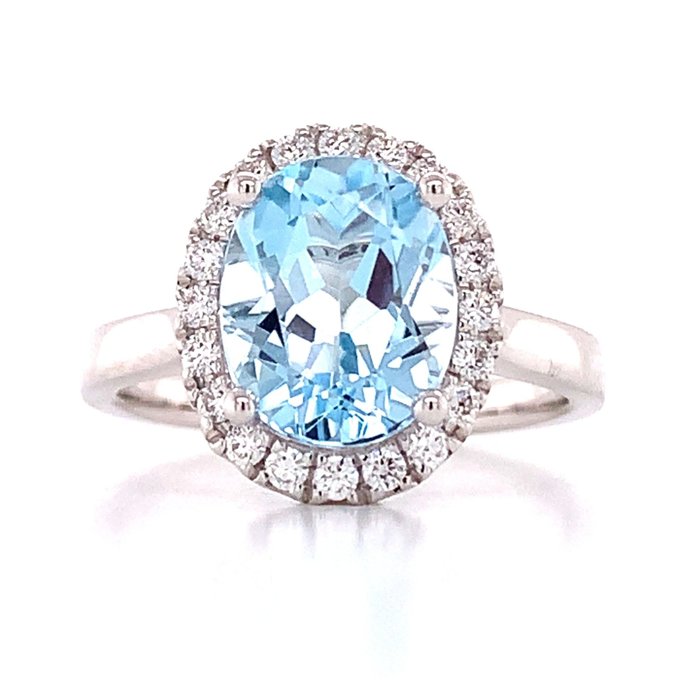 3.35ct tw Blue Topaz & Diamond Cocktail Ring