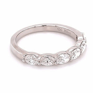 Six Oval shape Horizontally Set Eternity Band 0.86ct tw