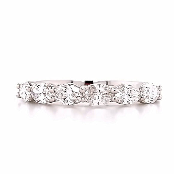 Six Oval shape Horizontally Set Eternity Band 0.86ct tw