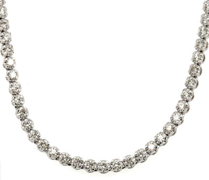 6.01ct tw Miracle Set Diamond Riviera Line Tennis Statement Necklace