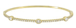 Burnish Set Diamond Station Bangle Bracelet