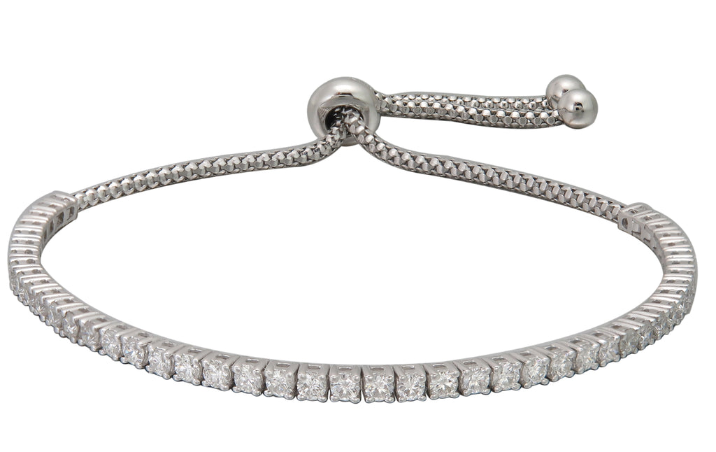 1.26ct t.w. Diamond Tennis Riviere Line Adjustable Bracelet