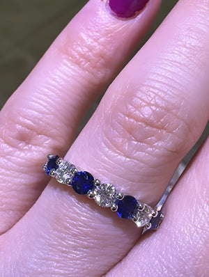 Sapphire & Diamond Alternating Eternity Band