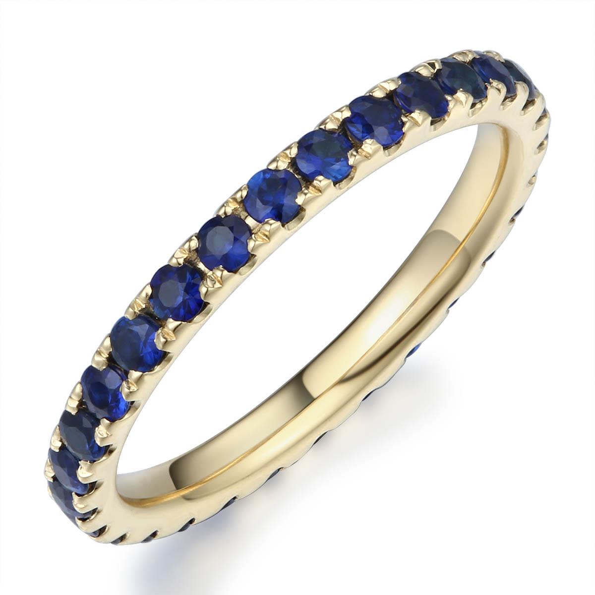 Sapphire Diamond Eternity Ring — Salvatore & Co.