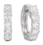 Ladies Diamond Hoop Huggie Earrings 1.01ct tw