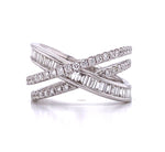 0.93CT T.W. Diamond Emerald cut Criss Cross Band - HANIKEN JEWELERS NEW-YORK