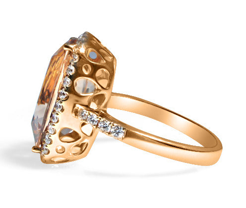 8.49carat Rose Gold Diamond Morganite Ring