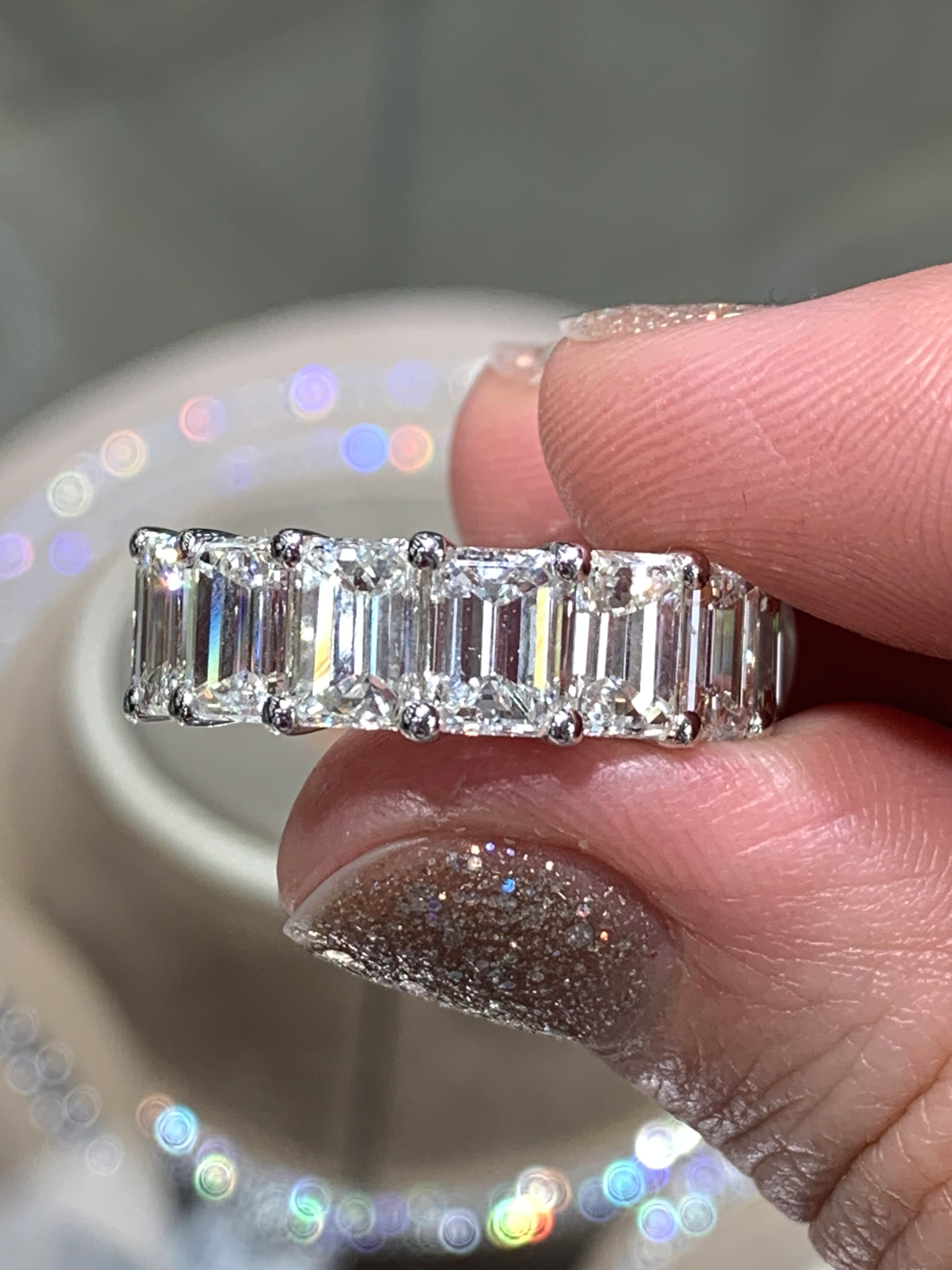 Emerald Cut 11.21ctw Diamond Eternity Band