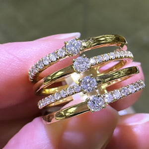 0.55ct tw Yellow Gold Diamond Cocktail Ring