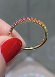 0.39ct tw Rainbow Sapphire & Gold Stackable Ring