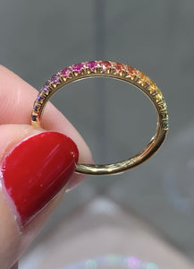 0.39ct tw Rainbow Sapphire & Gold Stackable Ring