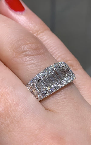 Baguette and Round Cut Diamond Ring 1.58ct t.w.