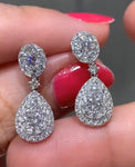 Pear Shape Diamond Invisible-set  Drop Statement Earrings 1.94ct tw