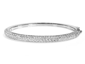 ﻿﻿2.87ctw Three Row Pave Set Diamond Bangle