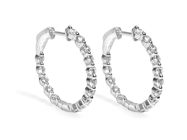 1.56ctw Diamond Hoop Earrings - HANIKEN JEWELERS NEW-YORK