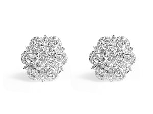 2.75cts Flower Motif Diamond Earrings