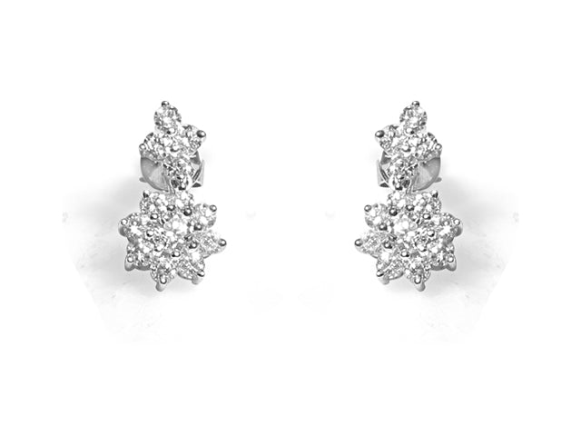 1.51ctw Flower Diamond Drop Earrings - HANIKEN JEWELERS NEW-YORK