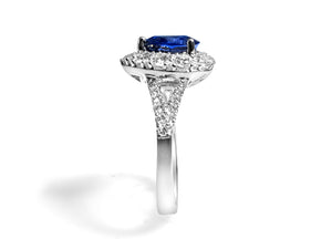 1.78ct tw Diamond Pear Shape Sapphire Ring