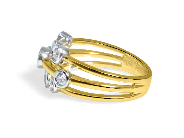 Two Tone Gold & Diamond Ring - HANIKEN JEWELERS NEW-YORK