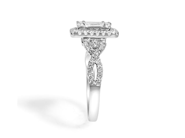 1.02Ct T.W. Fancy Baguette & Round Diamond Ring