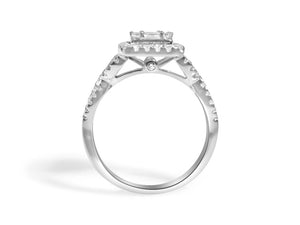 1.02Ct T.W. Fancy Baguette & Round Diamond Ring