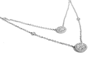 1.05ctw Double Diamond Pendant Chain