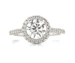 Henri Daussi 1.37ct t.w. Round Brilliant with Halo Engagement Ring - HANIKEN JEWELERS NEW-YORK