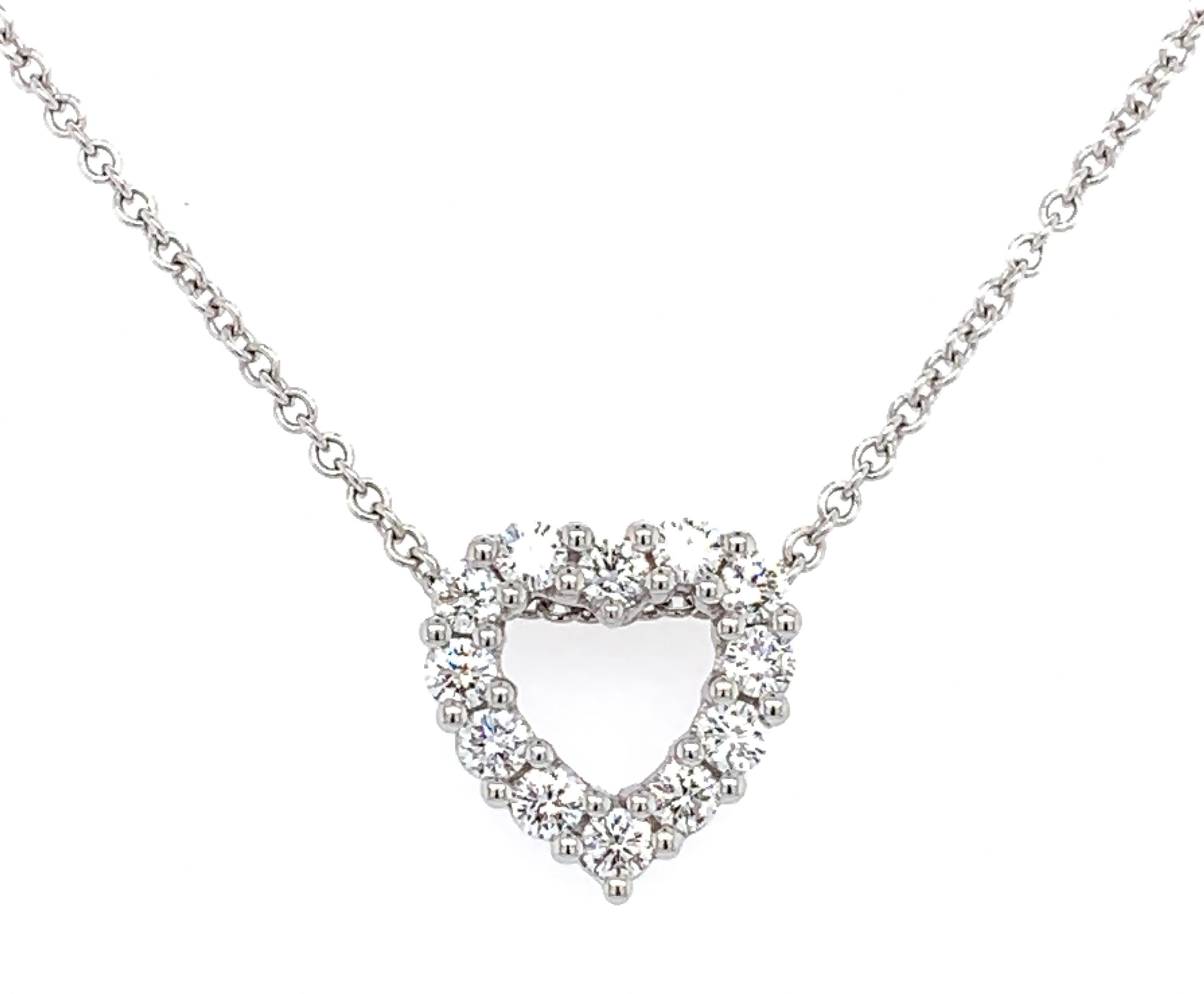 0.36ct tw Diamond Open Heart Pendant Necklace